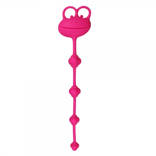 Аналная цепочка шариков LoveToy Silicone Frog Anal Beads Розовая