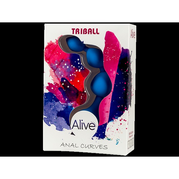 Анальні кульки Alive Triball Блакитні