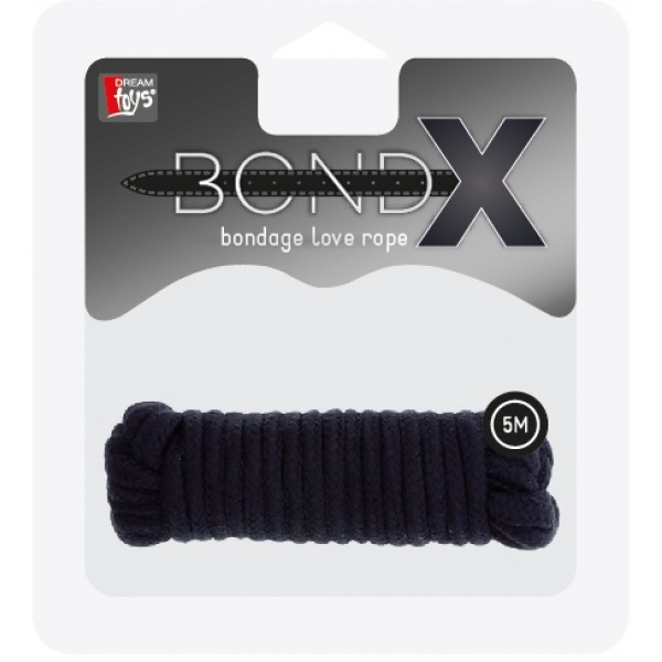 Мотузка для бондажу Dreamtoys Bondx Love Rope 5 м Чорна