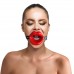 Кляп-расширитель в форме губ на ремешке Art of Sex натуральная кожа Gag Lips