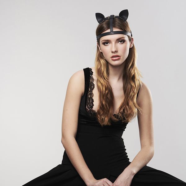 Маска кошечки Bijoux Indiscrets MAZE Cat Ears Headpiece Черная