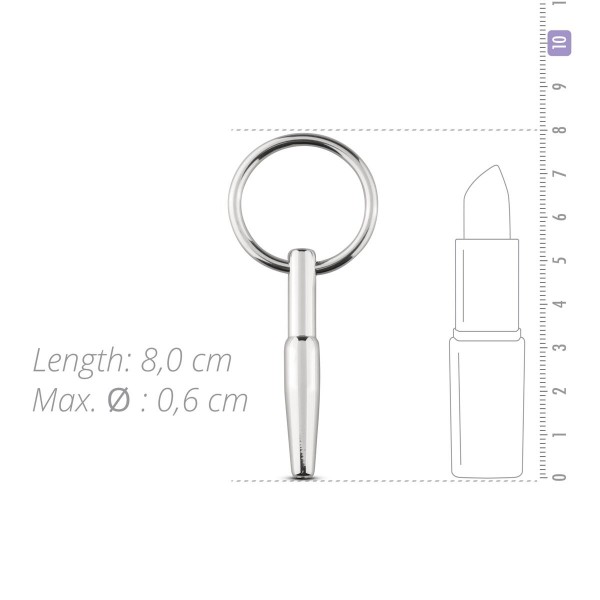 Порожнистий уретральний стимулятор Sinner Gear Unbendable - Hollow Penis Plug, довжина 4см, діаметр 8мм