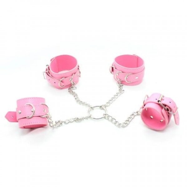 Обмежувачі DS Fetish Hogtie restraints with chain pink