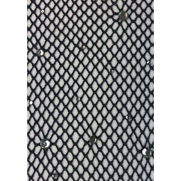 Колготки Leg Avenue Rhinestone micro net tights дрібна сітка, стрази Black One size