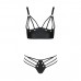 Комплект з екошкіри з люверсами та ремінцями Passion Malwia Bikini black 4XL/5XL