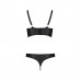Комплект з екошкіри з люверсами та ремінцями Passion Malwia Bikini black L/XL
