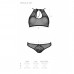 Комплект: бра, трусики з ажурним декором та відкритим кроком Passion Ursula Set black L/XL