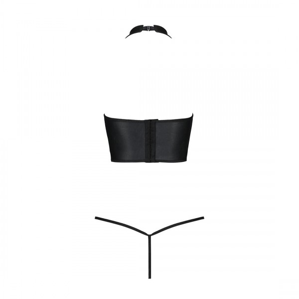 Комплект белья с открытой грудью Passion GENEVIA SET WITH OPEN BRA black L/XL