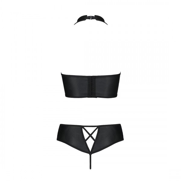 Комплект из эко-кожи Passion Nancy Bikini black L/XL