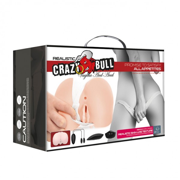 Мастурбатор вагіну та анус LyBaile Crazy Bull Masturbator Vagina and Ass Vibrating Тілесна