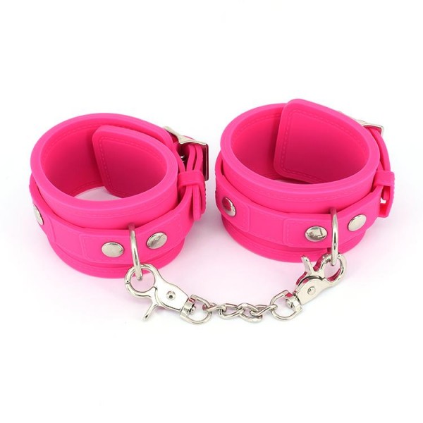 Силіконові наручники DS Fetish Silicone hand cuff pink