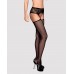 Сітчасті панчохи-стокінги з мереживним поясом Obsessive Garter stockings S307 чорні XL/X