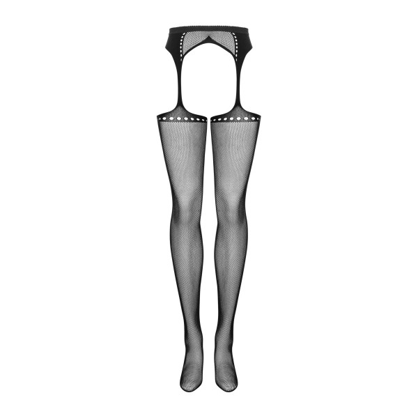 Сітчасті панчохи-стокінги зі стрілкою Obsessive Garter stockings S314 чорні S/M/L