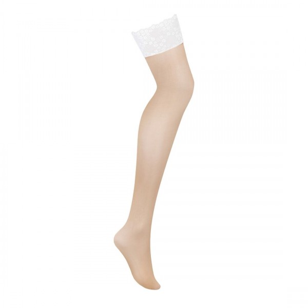 Чулки Obsessive Heavenlly stockings белые XL/2XL