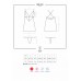 Сатиновый комплект для сна с кружевом Obsessive 828-CHE-1 chemise & thong черный S/M
