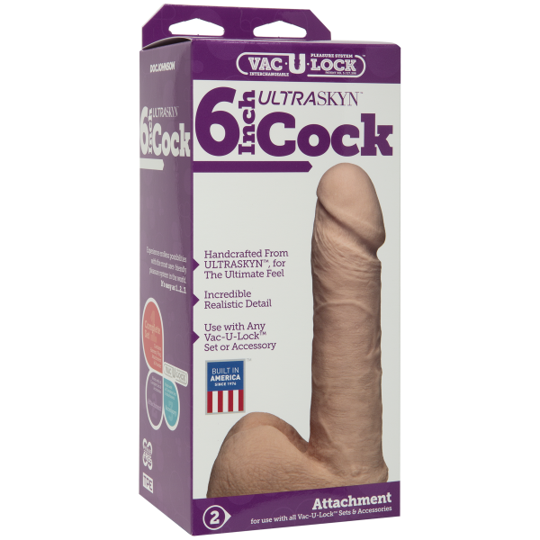 Фаллоимитатор Doc Johnson Vac-U-Lock 6 Inch Ultraskyn Cock Белый