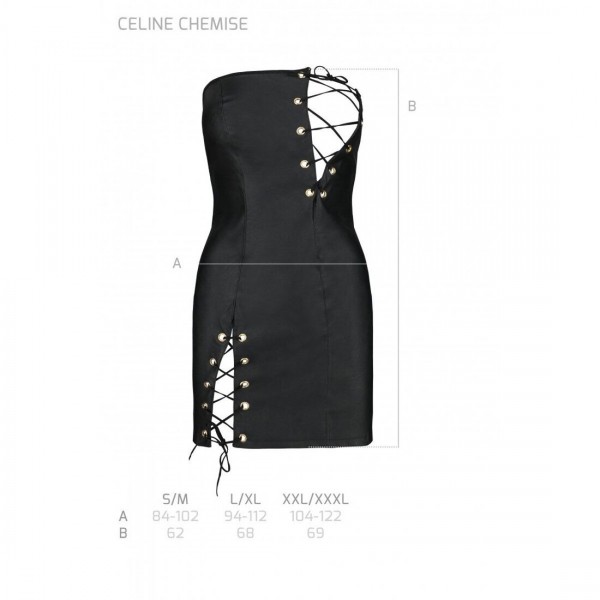 Мінісукня з екошкіри Passion Celine Chemise black L/XL