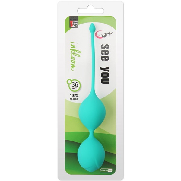 Вагінальні кульки Dreamtoys SEE YOU IN BLOOM DUO BALLS 3,6 см Зелені