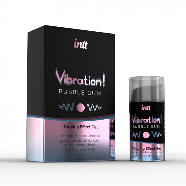 Жидкий вибратор Intt Vibration Bubble Gum 15 мл густой гель, очень вкусный, действует до 30 минут