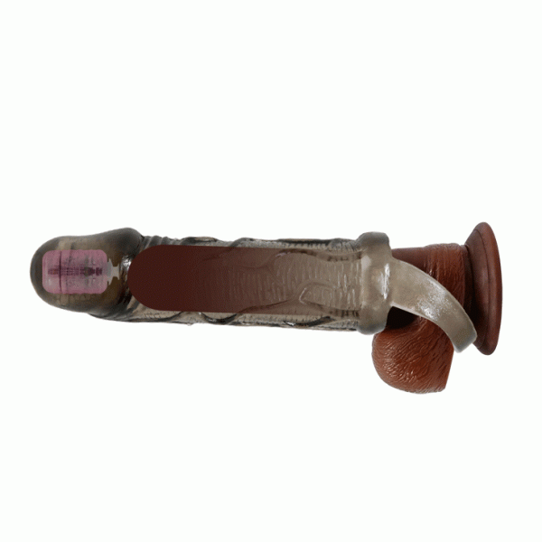 Насадка на пенис LyBaile Penis extended Sleeve On-contact vibration on top Черная